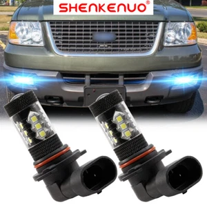 2pc 9145 9140 80W Ice Blue LED Fog Lights Bulbs For Ford Expedition Explorer - Picture 1 of 11