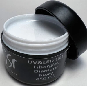 UV/LED Gel Fiberglas Diamant Ivory Milchig Weiß Shimmer Effekt Ohne Hitze 50ml - Bild 1 von 4