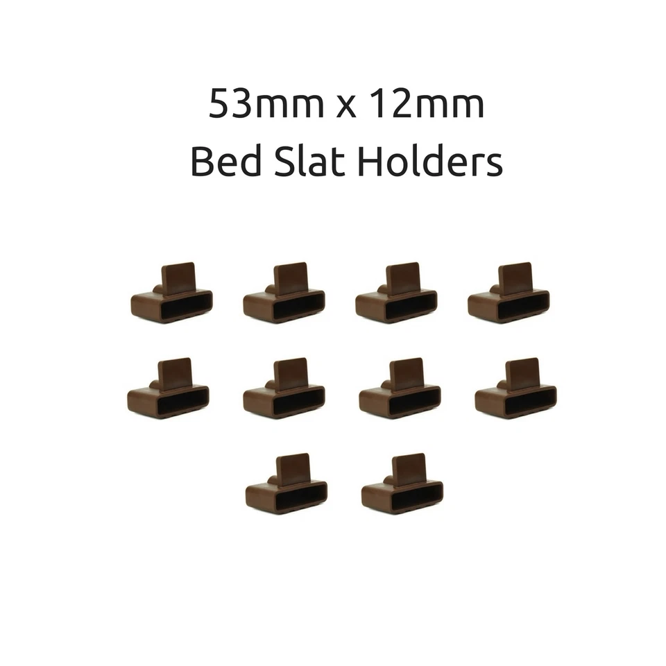 53mm x 12mm Depth Single Bed Slat Holders / Caps for Wooden Bed Frames- Brown - Image 1 of 4