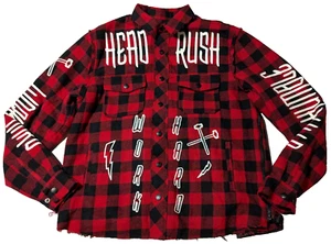 HEADRUSH STAY HUMILDE Hombres XL LANA Mezcla Madera Cuadros Cazadora Usada en Excelente Condición - Imagen 1 de 24