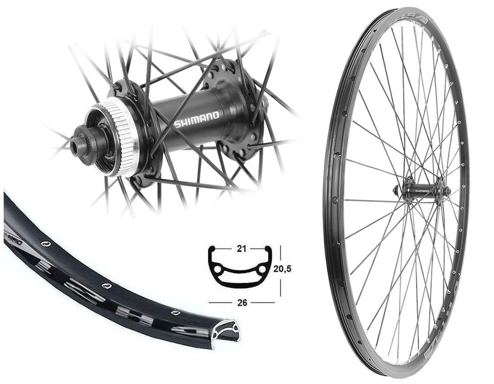 Vorderrad 28/29 Zoll Shimano Disc Centerlock MTB 21-622 Hohlkammer schwarz QC300 - Bild 1 von 1