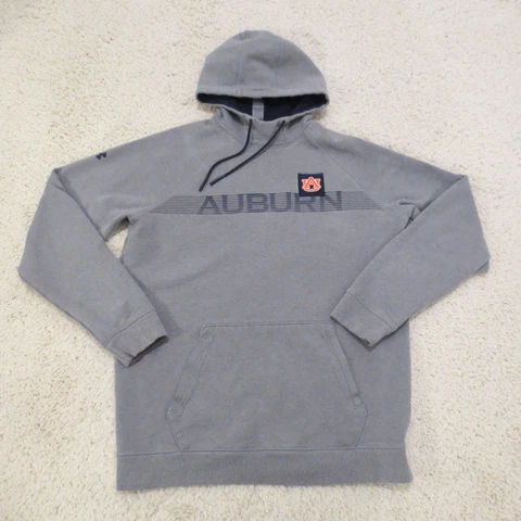 Auburn Tigers Hoodie Mens Large Tall Gray Pullover Under Armour AU TEAM ISSUE Cover