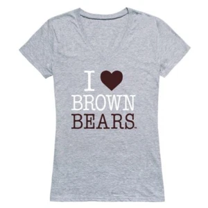 W Republic Brown University Bears I Love Women T-Shirt Heather Grey - Large - Picture 1 of 1