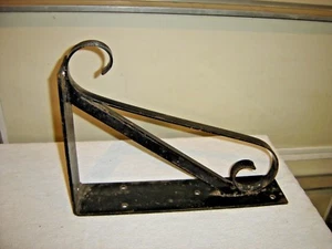 Antique Iron Bracket for sign or shelf. 18 1/4" tall X 14" deep 9503 - Picture 1 of 7