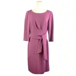 Purple Business Casual Dress with Faux Tie - Picture 1 of 2