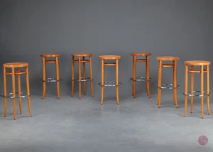 Thonet 204 MH Barhocker Bugholz Barstuhl Kirschbaum farbig Wiener Kaffeehaus TOP - Bild 1 von 24