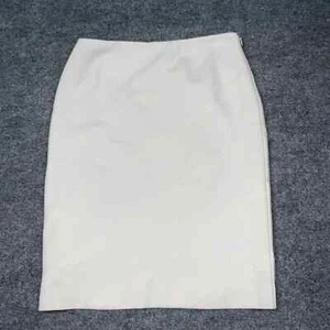White House Black Market Skirt Women's Size 8 Off White Side Zipper Lined - Picture 1 of 6