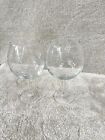 Vintage Pair Of Large Red Wine Glasses 19Cm Tall Clear