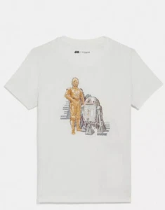 Nueva Camiseta Para Mujer Coach x Star Wars Mangas Cortas Blanca, S LE C-3PO R2-D2 F87905 - Imagen 1 de 7