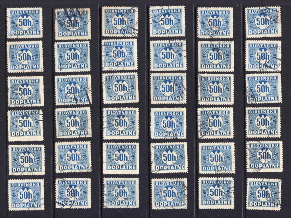 1939 SLOVENSKO SLOVAKIA 50h Blue DOPLATNE Postage Due Lot x 36 - Image 1 of 1