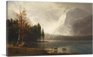 ARTCANVAS Estes Park Colorado Whytes Lake Canvas Art Print by Albert Bierstadt - Picture 1 of 11