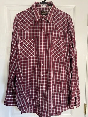 Vintage Plains Western Wear Long Sleeve Pearl Snap Shirt Men's Size XLT Tall - Image 1 of 4