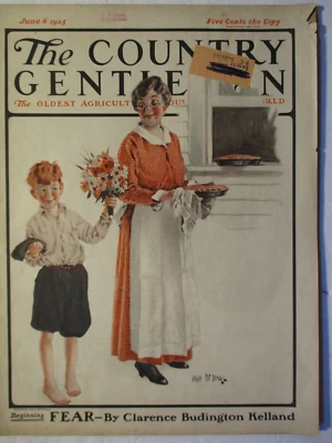 COUNTRY GENYLEMAN MAGAZINE JUN 1925 BOY W/FLOWERS FOR MOM, ANGUS MAC DONALL ILL. - Image 1 of 2