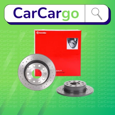 Brembo Solid Drilled Rear Brake Discs Pair For VW Jetta 2.0 TDI 2014-2017 253 mm - Image 1 of 4