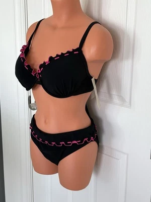 Профиль на Gottex 12 бикини комплект UW с подкладкой чашка верхний с оборками бикини низ новый с Ярлыками - Изображение 1 из 4