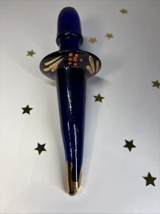 Antique Bohemian Persian Style Cobalt Blue Decanter Bottle Stopper - Picture 1 of 7