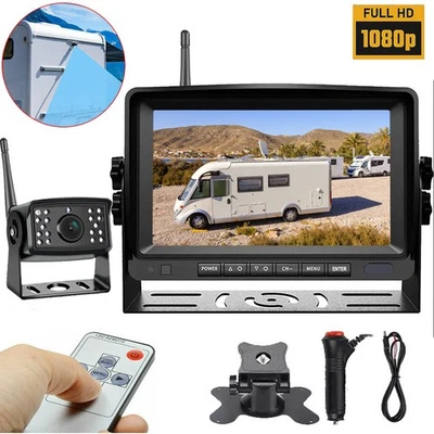 AHD Digital Wireless Backup Camera 7" Monitor Kit for Truck RV Trailer Reverse - Image 1 of 4