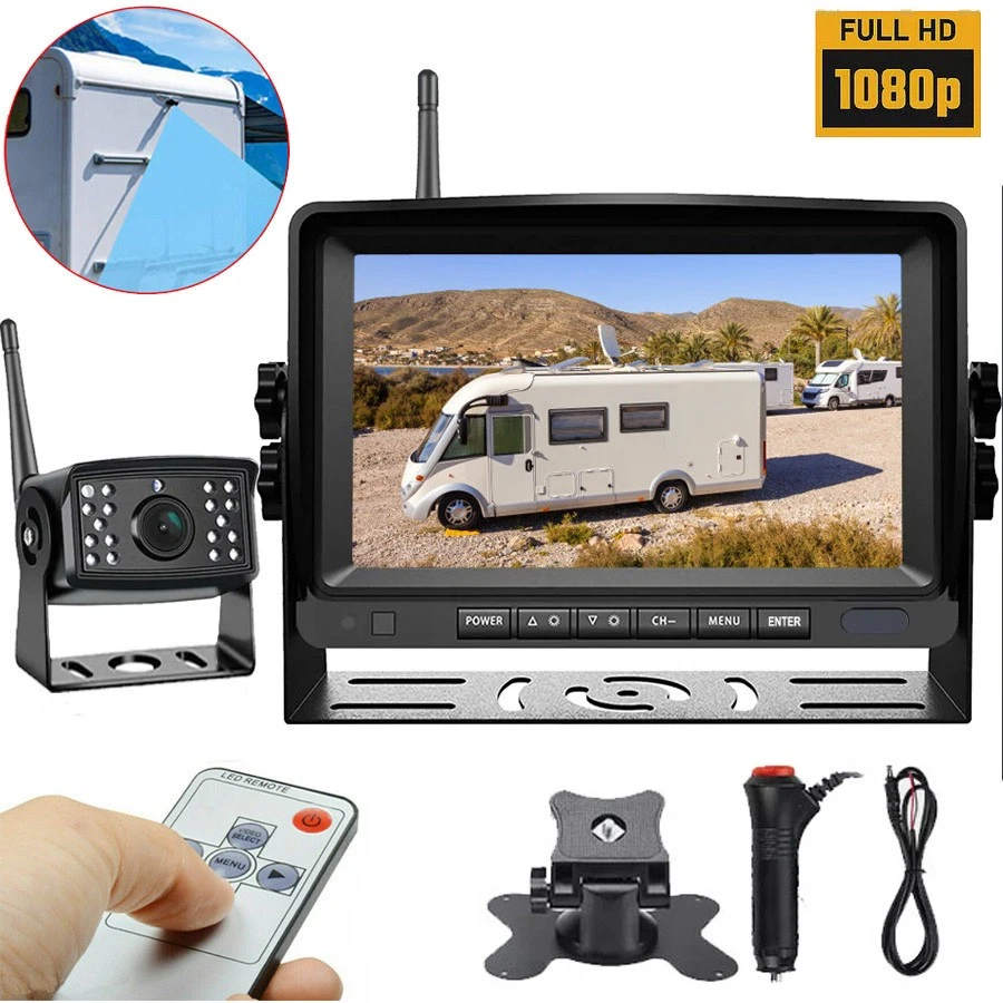 AHD Digital Wireless Backup Camera 7" Monitor Kit for Truck RV Trailer Reverse - Image 1 of 4
