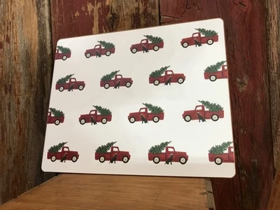 4 Cork Backed Placemats Christmas Red Truck /Dog /Tree New......z5 - Image 1 of 4