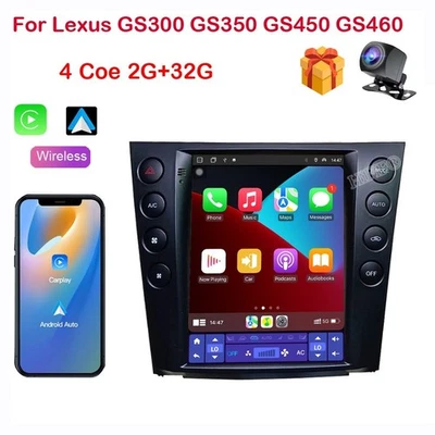 Radio estéreo GPS para automóvil de 10,4" para Lexus GS300 GS350 GS400 GS450 GS460 Android 2+32G Foto 1 de 4