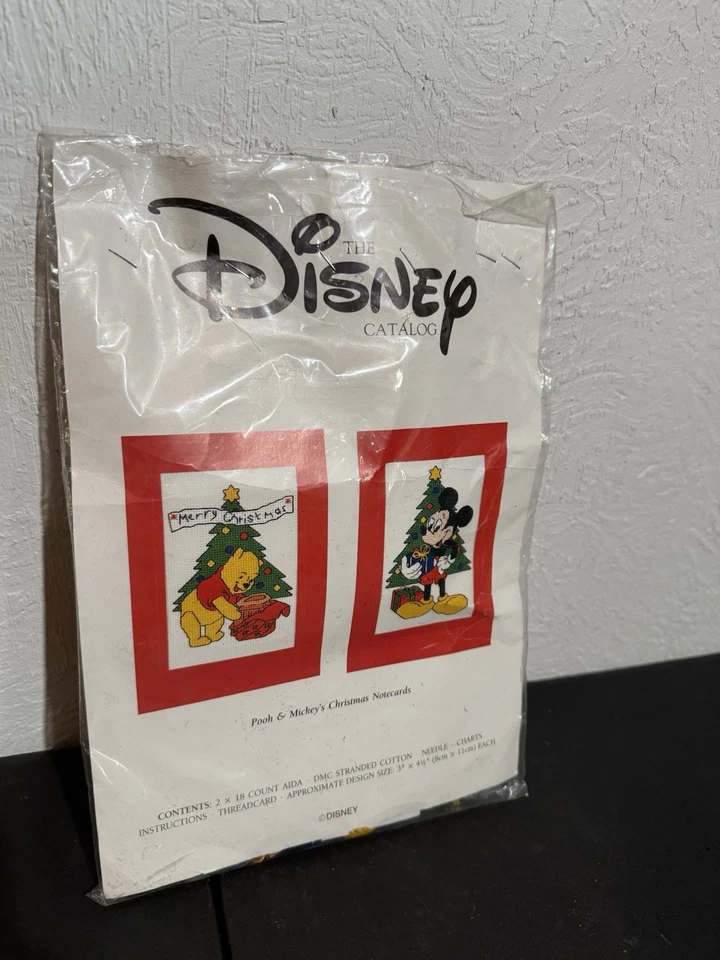 Disney Catalog Counted Cross-Stitch Kit “Pooh And Mickeys Christmas Notecards” - Image 1 of 2