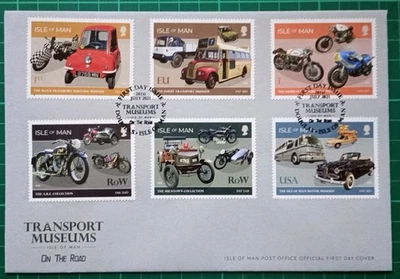 Isle of Man 2021 Transport Museums - On The Road FDC - Image 1 of 2