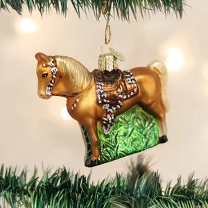Alte Welt Weihnachten Western Pferd Glas Ornament - Bild 1 von 4