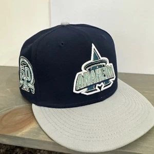 ANAHEIM ANGELS Ocean Storm 50th Patch NEW ERA 59FIFTY Fitted Hat Size 7 3/8 - Picture 1 of 13