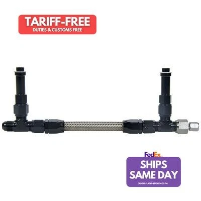 Allstar ALL26167, Kit Black Aluminum Fuel Line Kit 9-5/8In Bg Demon Black Perfor - Image 1 of 4