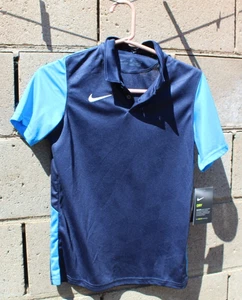 Nike Polo Top Niños Mediano Grande Azul Manga Corta Fútbol Niña 60 OFERTA Nuevo - Imagen 1 de 8