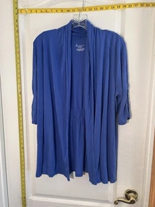Lane Bryant Womens Cardigan Sweater 16/18 Blue Open Front Long Sleeve Stretch - Picture 1 of 7