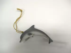 DOLPHIN Christmas Ornament Gray White Resin Ocean Sea Life 4" Long Quality - Picture 1 of 11