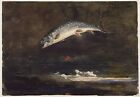 Impression sur toile giclée Jumping Trout par Winslow Homer