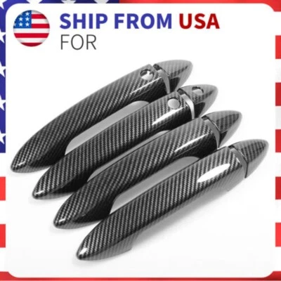 Glossy Carbon Fiber With Smart Door Handle Cover Trim For 2013-2017 Honda Accord - Image 1 of 4