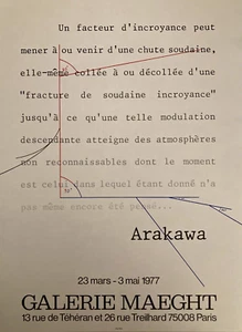 Arakawa Affiche Lithographie art abstrait abstract art expo Maeght Paris Tokyo - Imagen 1 de 1