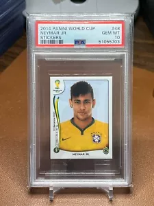 Neymar Jr. 2014 Panini World Cup Sticker #48 PSA 10 RC Brasil - Bild 1 von 2