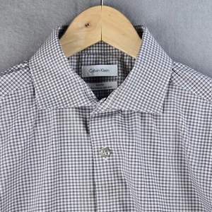 Calvin Klein Herren Hemd Größe 16 Langarm Knopfleiste Lila 32/33 Büro - Bild 1 von 15