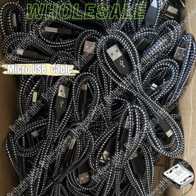 Lote de cable de datos cargador rápido micro USB de alta resistencia para Samsung Android HTC LG Foto 1 de 4