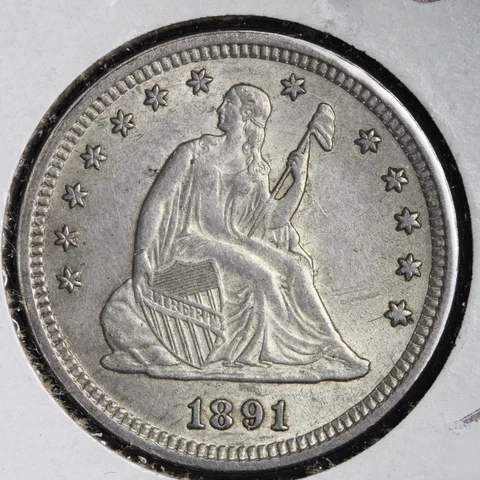 1891 Seated Liberty Silver Quarter CHOICE UNC *UNCIRCULATED* MS E272 QCHM Cover