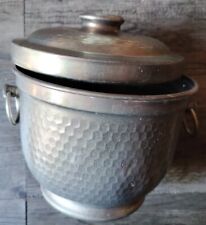 Vintage 1950's Mid-Century Hammered Aluminum Ice Bucket made in Italy .