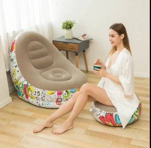 Inflate Sofa Two Set, Inflatable Lounger Sofa, 2 Modes for Home Theater, Living - Picture 1 of 9