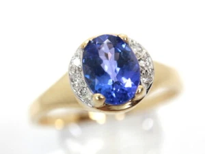 GOLDJUNGE69 * HARRY IVENS RING (20) AAA TANSANIT 1ct &BRILLANT 585er GELBGOLD - Bild 1 von 7