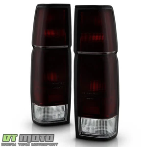 For 1986-1997 D21 Hardbody Nissan Pickup Red Smoked Tail Lights Lamps w/Bulb Set - Picture 1 of 5