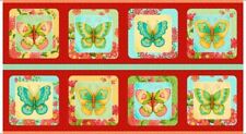 Quilting Treasures All a Flutter 26358-r Butterfly Panel Cotton Quilt Fabric