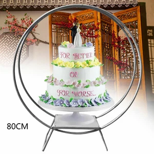 Soporte para pasteles de 80 cm en forma de arco fruta postre estante decoración de fiesta flores de plata DE - Imagen 1 de 12