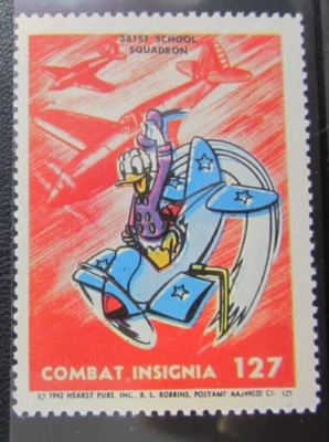 FIGHTING SQUADRON 381st SQUADRON 1942 COMBAT INSIGNIA DONALD DUCK STAMP RARE - Image 1 of 2