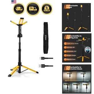 Rechargeable Work Light with Stand 2200 Lumen Cordless Camping Light - Picture 1 of 9