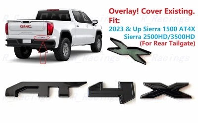 1 pieza emblema trasero negro brillante AT4X SUPERPOSICIÓN 2022+ GMC Sierra 1500 2500HD 3500HD Foto 1 de 4