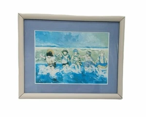 Pauline T Paquin Signed A La Mer Small (9.5 X 8) Framed Print girls beach  - Picture 1 of 4