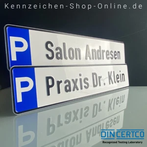 Parkplatz Kennzeichen Parkplatz Schild Wunschtexet DHL Versand - Bild 1 von 2